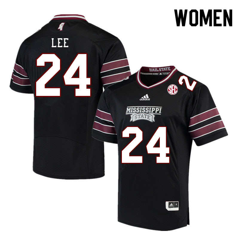 Women #24 Keyvone Lee Mississippi State Bulldogs College Football Jerseys Stitched Sale-Black